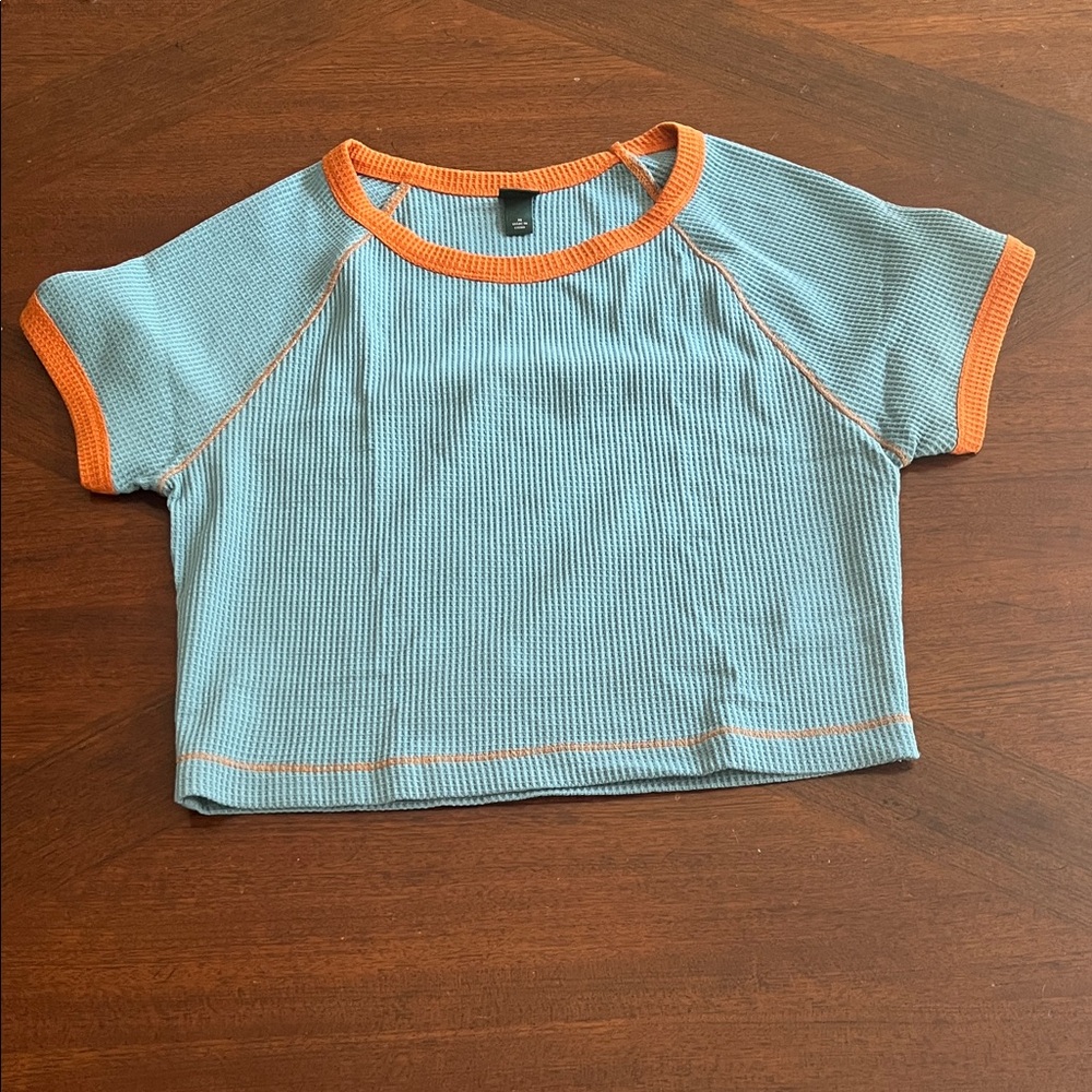 Blue and Orange Raglan Tee